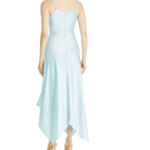 Womens Satin Drape Midi Dress